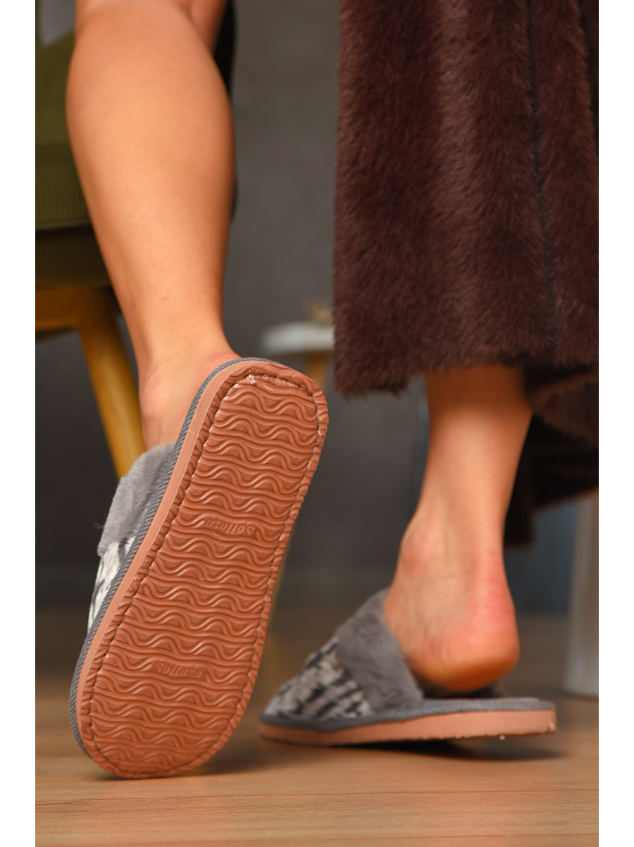 Капці домашні жіночі сірого кольору 6086 208341C