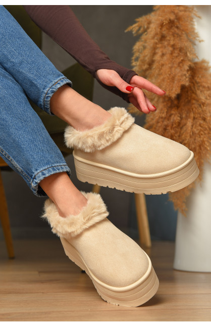 Угги женские на меху светло-бежевого цвета М 166-1 208347C Угги женские на меху светло-бежевого цвета М 166-1 208347C