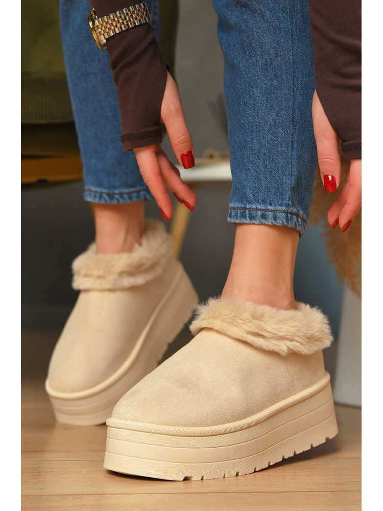 Уггі жіночі на хутрі світло-бежевого кольору М 166-1 208347C