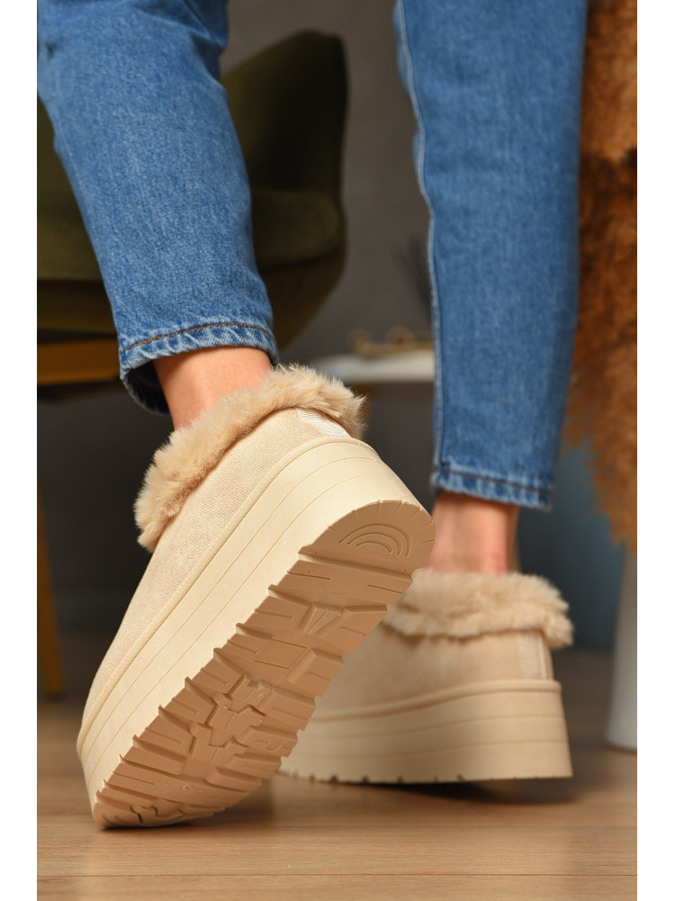 Уггі жіночі на хутрі світло-бежевого кольору М 166-1 208347C