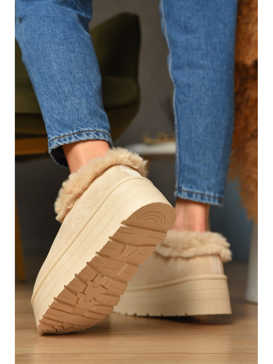 Уггі жіночі на хутрі світло-бежевого кольору М 166-1 208347C