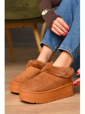 Уггі жіночі на хутрі темно-бежевого кольору М 166-2 208348C