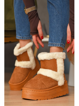 Уггі жіночі на хутрі темно-бежевого кольору М 168-2 208354C