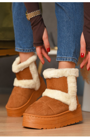 Уггі жіночі на хутрі темно-бежевого кольору М 168-2 208354C Уггі жіночі на хутрі темно-бежевого кольору М 168-2 208354C