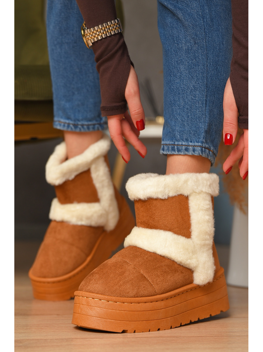 Уггі жіночі на хутрі темно-бежевого кольору М 168-2 208354C