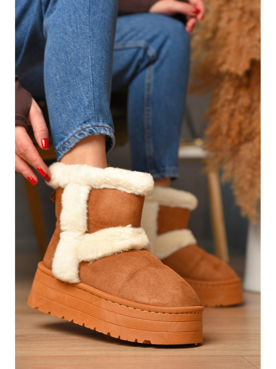 Уггі жіночі на хутрі темно-бежевого кольору М 168-2 208354C