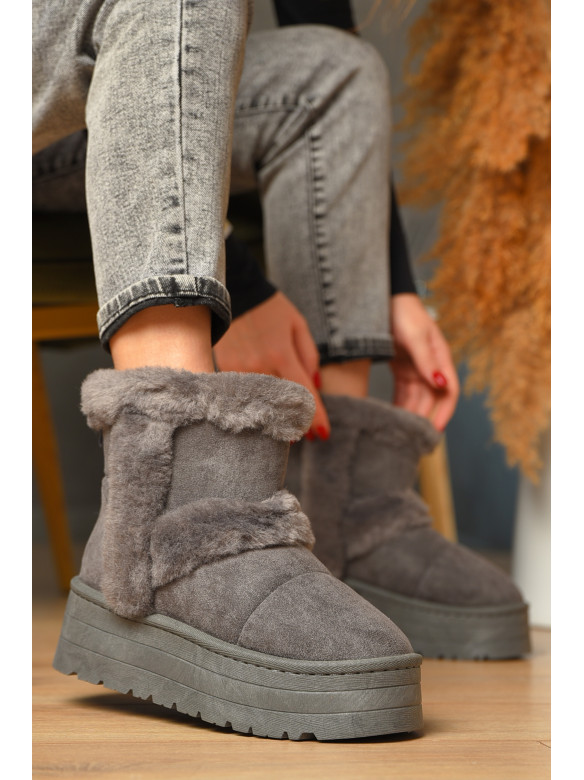 Уггі жіночі на хутрі темно-сірого кольору М 168-5 208355C