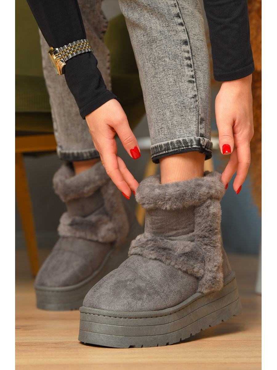 Уггі жіночі на хутрі темно-сірого кольору М 168-5 208355C