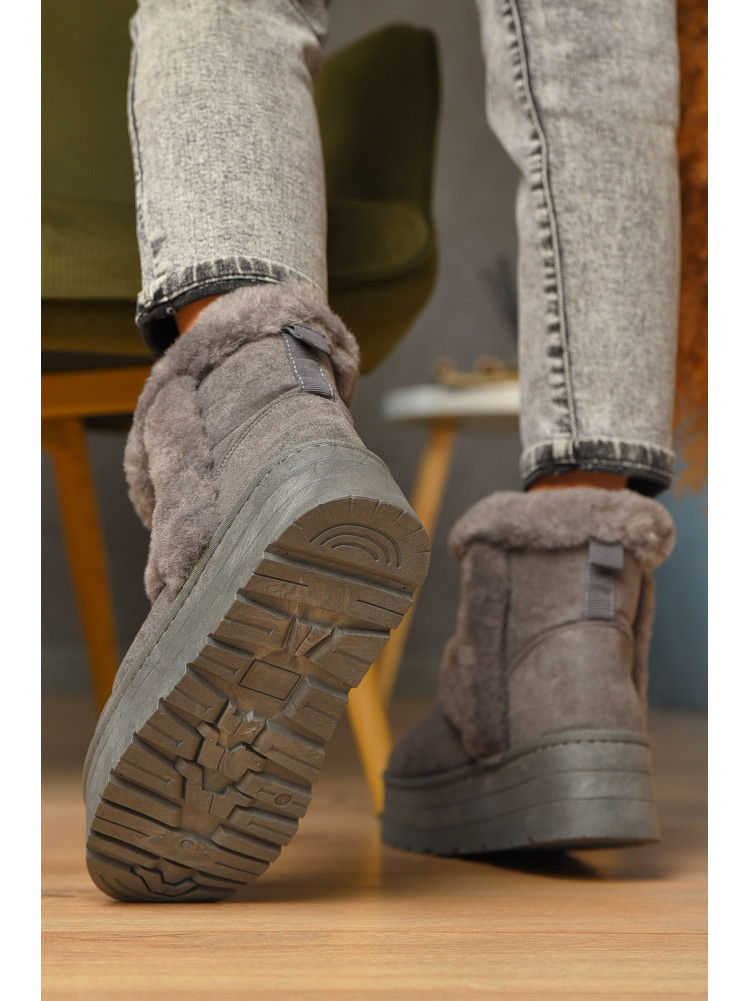 Уггі жіночі на хутрі темно-сірого кольору М 168-5 208355C