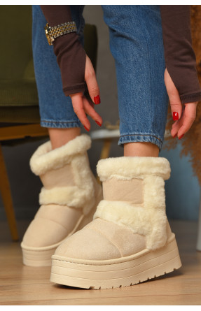 Уггі жіночі на хутрі світло-бежевого кольору М 168-1 208356C Уггі жіночі на хутрі світло-бежевого кольору М 168-1 208356C