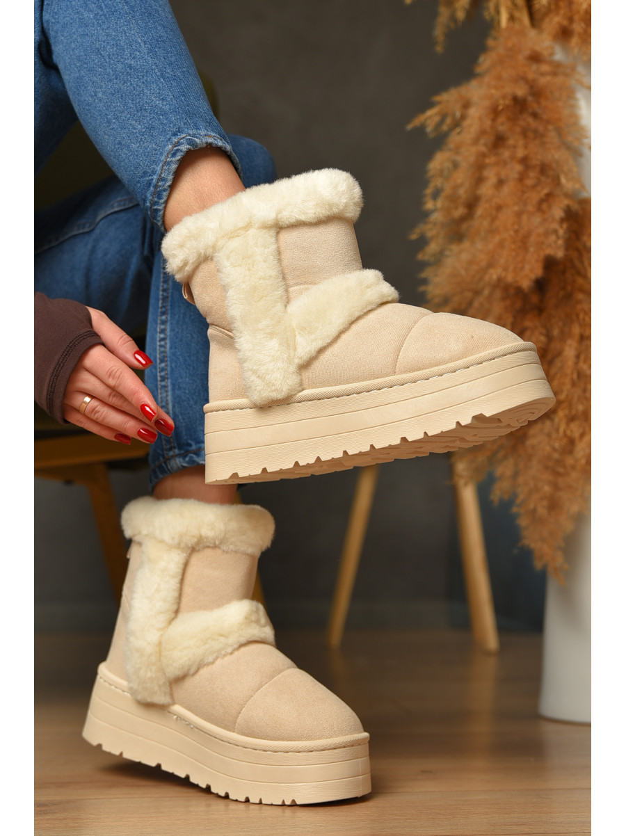 Уггі жіночі на хутрі світло-бежевого кольору М 168-1 208356C