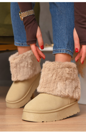 Уггі жіночі на хутрі бежевого кольору М 162-1 208357C Уггі жіночі на хутрі бежевого кольору М 162-1 208357C