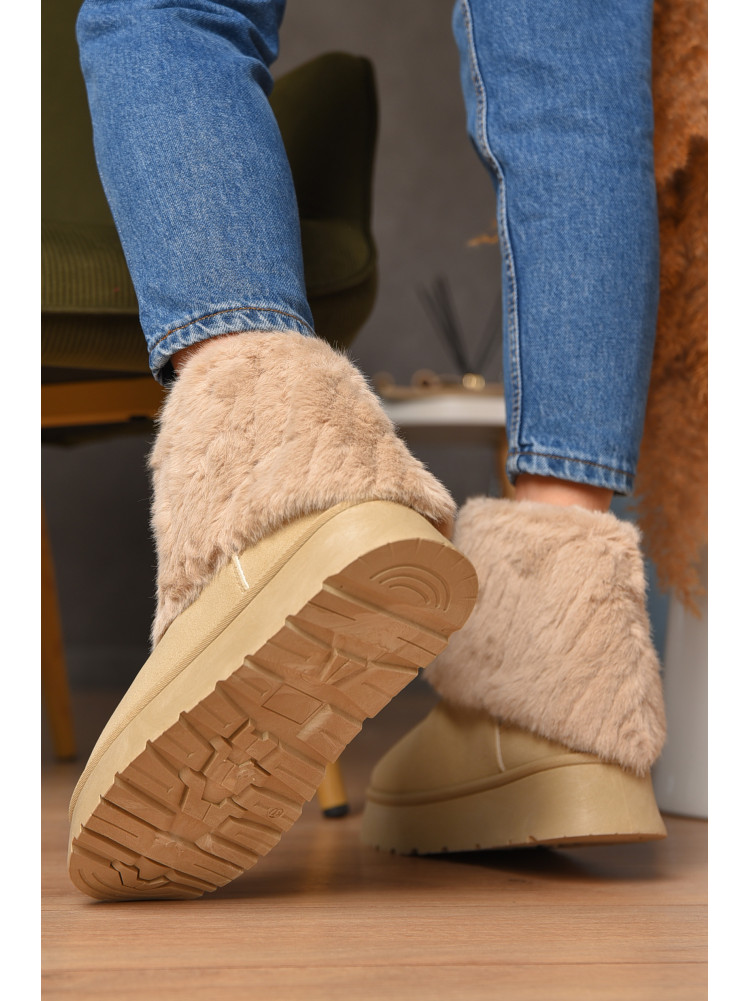 Уггі жіночі на хутрі бежевого кольору М 162-1 208357C