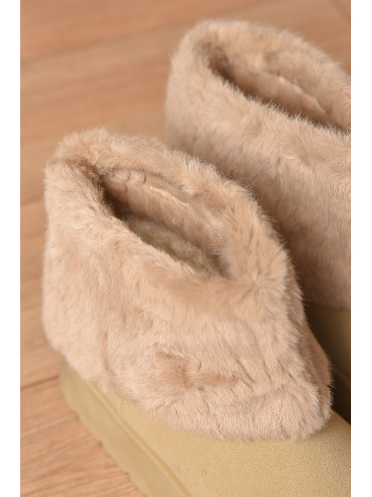 Уггі жіночі на хутрі бежевого кольору М 162-1 208357C