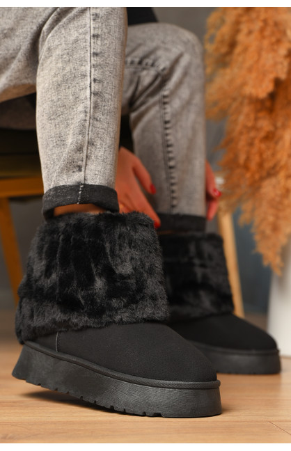 Уггі жіночі на хутрі чорного кольору М 162 208358C Уггі жіночі на хутрі чорного кольору М 162 208358C