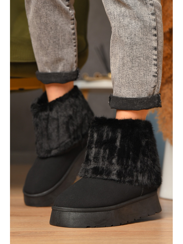 Уггі жіночі на хутрі чорного кольору М 162 208358C