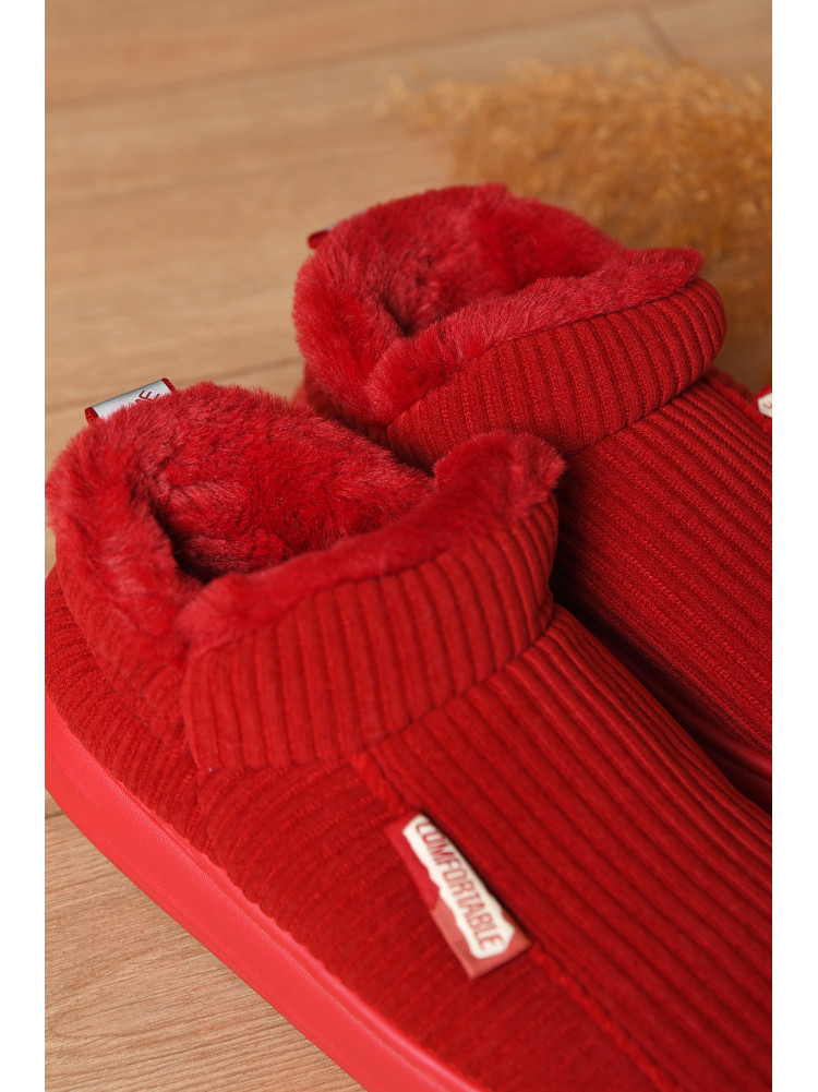 Домашні капці жіночі на хутрі червоного кольору 1592-13 208363C