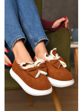 Домашні капці жіночі на хутрі коричневого кольору 803-12 208366C Домашні капці жіночі на хутрі коричневого кольору 803-12 208366C