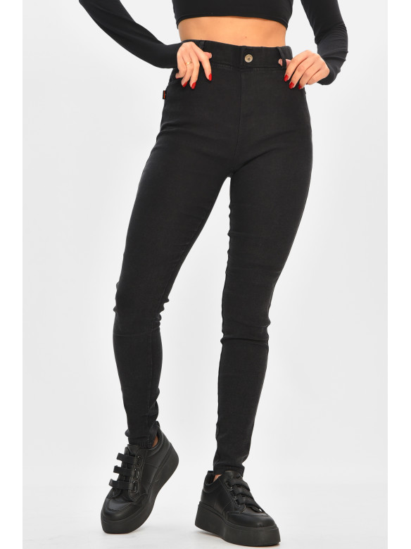 Джинсы женские однотонные черного цвета А4030-6В 208367C