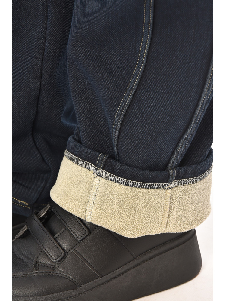 Джинсы женские утепленные тёмно-синего цвета А4212-1 208368C