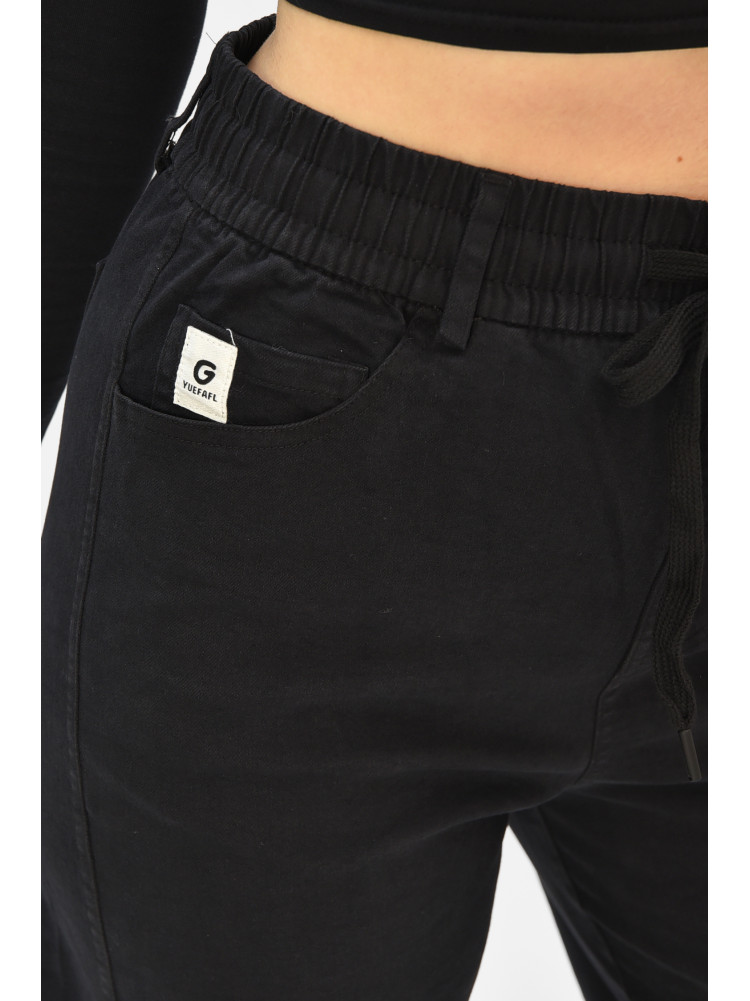 Штаны женские однотонные черного цвета 510-3 208371C
