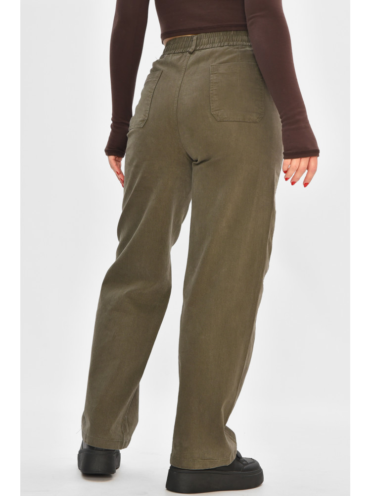 Штани жіночі однотонні темно-коричневого кольору 510-3 208372C