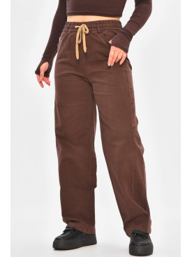 Штани жіночі однотонні бордового кольору 510-3 208373C Штани жіночі однотонні бордового кольору 510-3 208373C