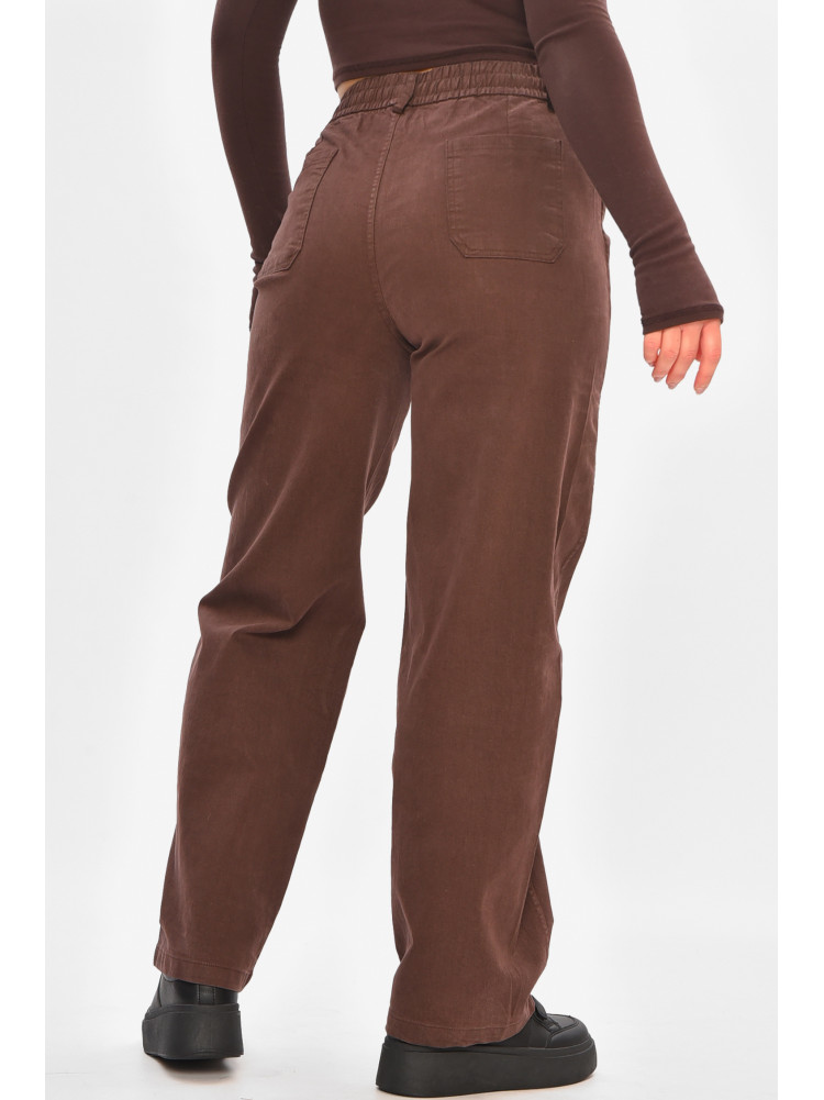 Штани жіночі однотонні бордового кольору 510-3 208373C