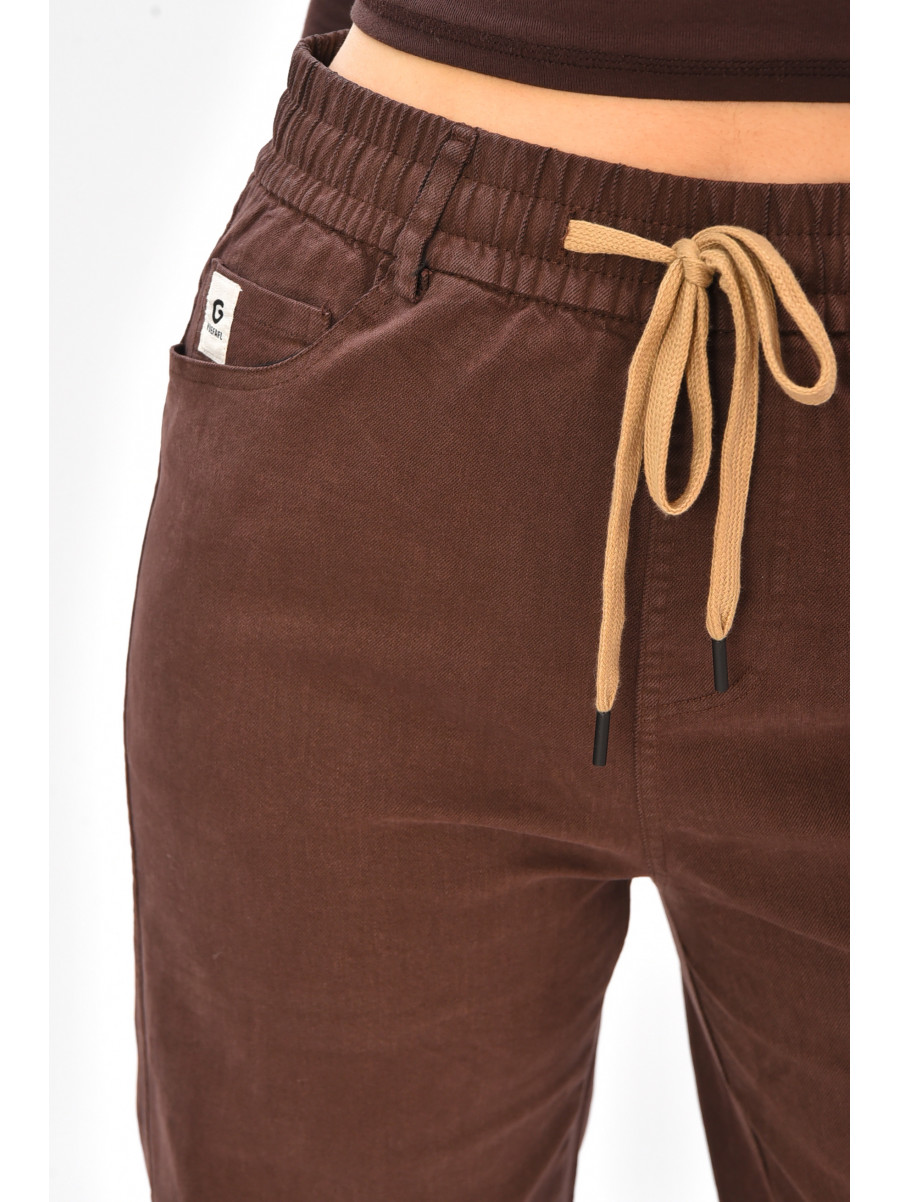 Штани жіночі однотонні бордового кольору 510-3 208373C