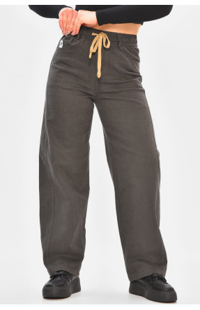 Штани жіночі однотонні темно-сірого кольору 510-3 208374C Штани жіночі однотонні темно-сірого кольору 510-3 208374C