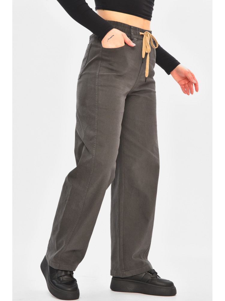 Штани жіночі однотонні темно-сірого кольору 510-3 208374C