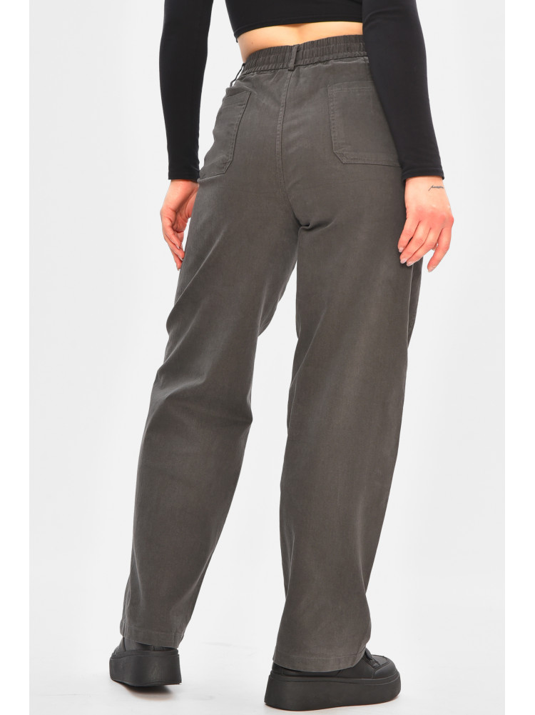 Штани жіночі однотонні темно-сірого кольору 510-3 208374C