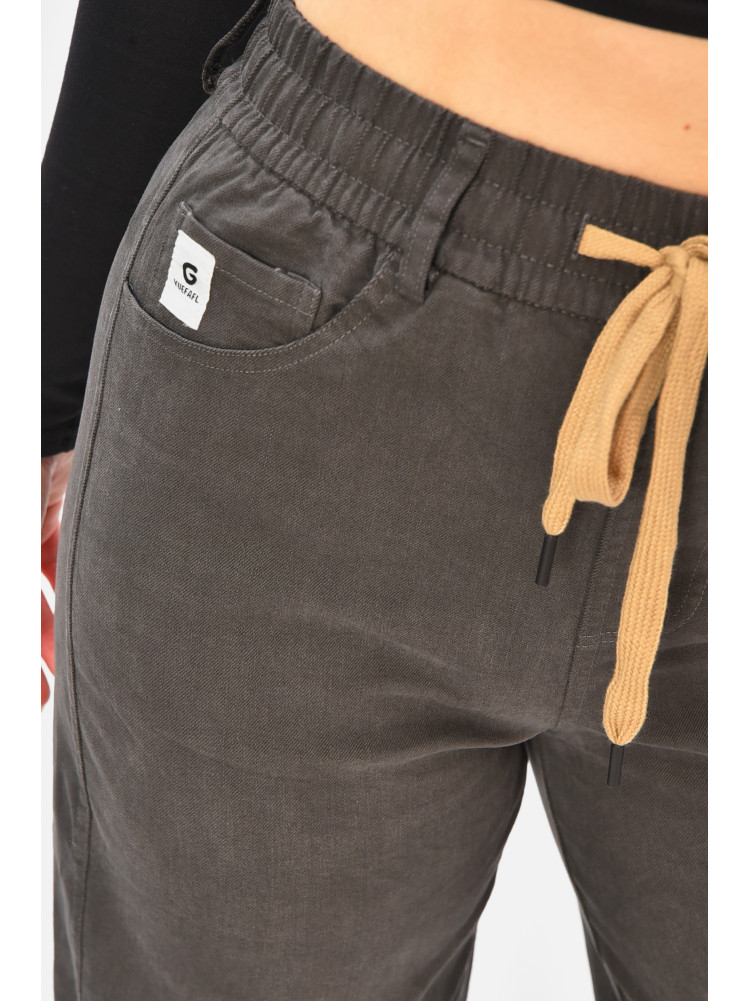 Штани жіночі однотонні темно-сірого кольору 510-3 208374C