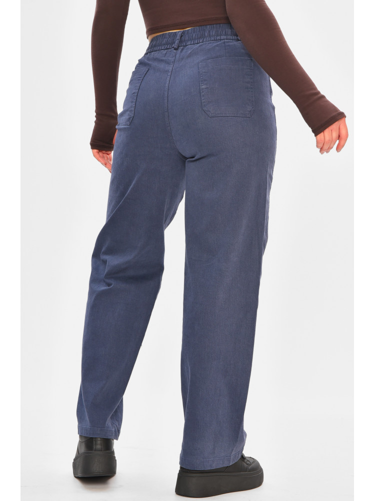 Штани жіночі однотонні темно-синього кольору 510-3 208375C