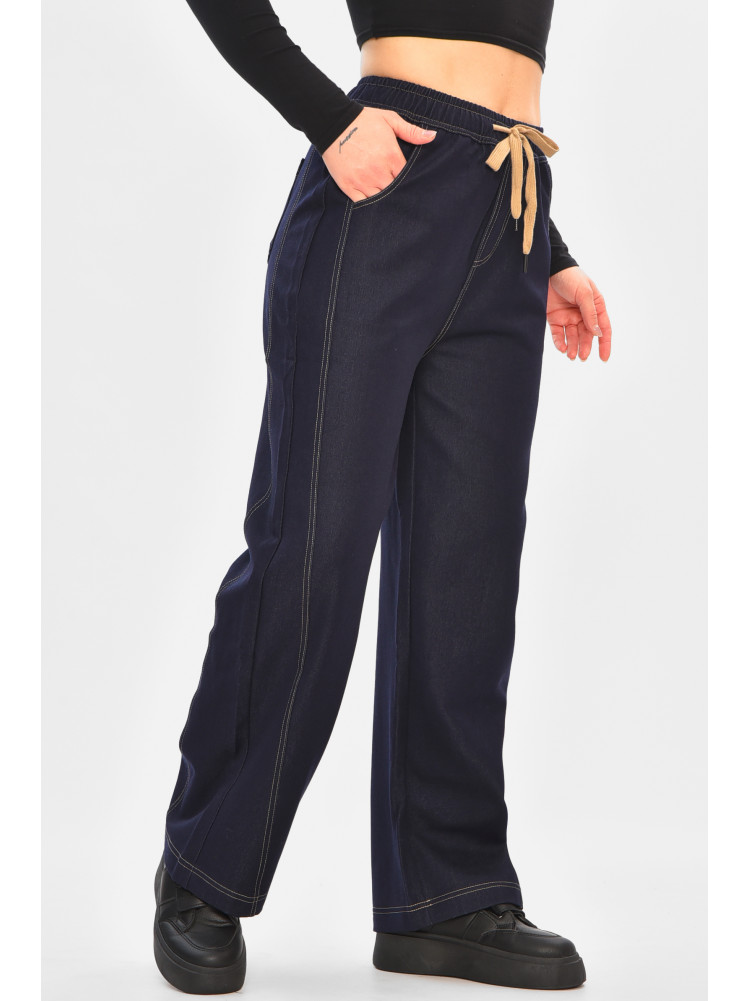 Джинси жіночі однотонні темно-синього кольору 571-7 208377C