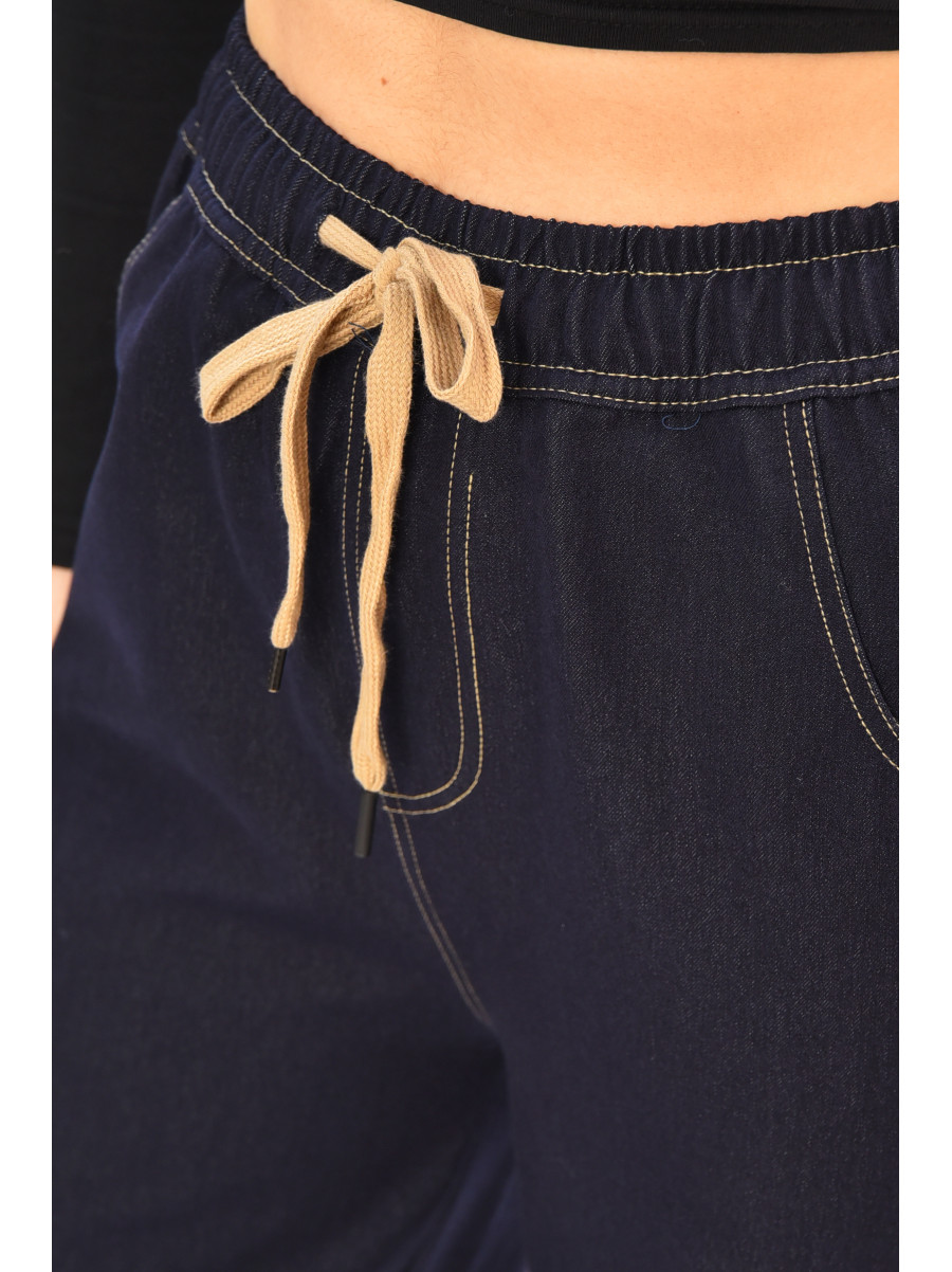 Джинси жіночі однотонні темно-синього кольору 571-7 208377C