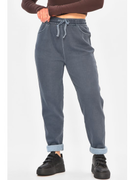 Джинси жіночі однотонні на флісі синього кольору А4112-1 208380C Джинси жіночі однотонні на флісі синього кольору А4112-1 208380C