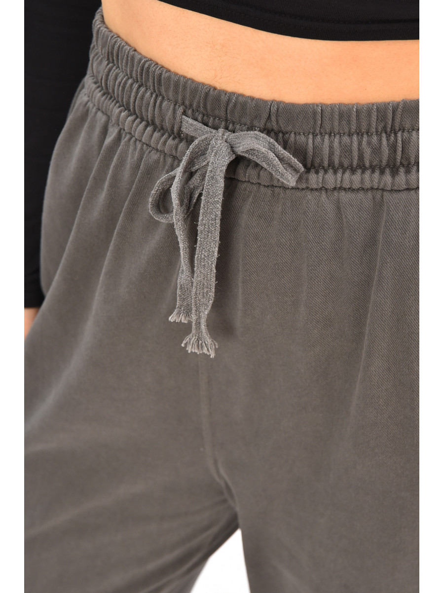 Джинсы женские однотонные на флисе темно-серого цвета А4112-1 208381C