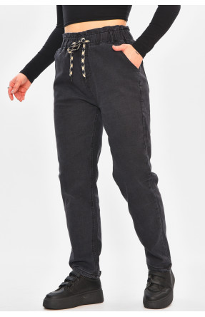 Джинси жіночі напівбатальні чорного кольору 852-4 208383C