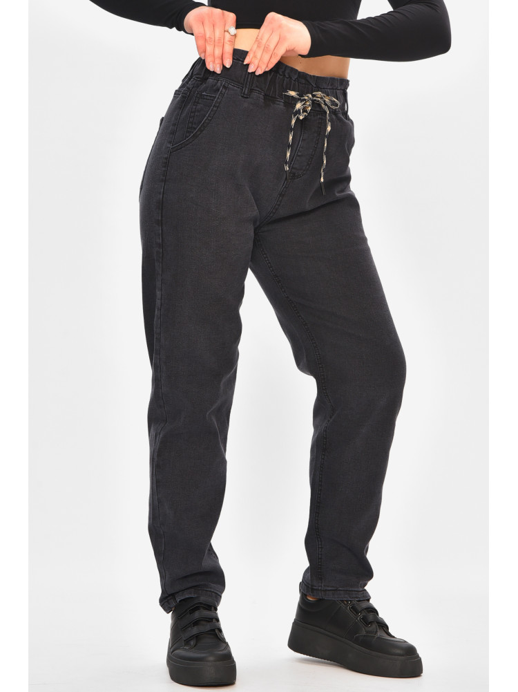 Джинси жіночі напівбатальні чорного кольору 852-4 208383C