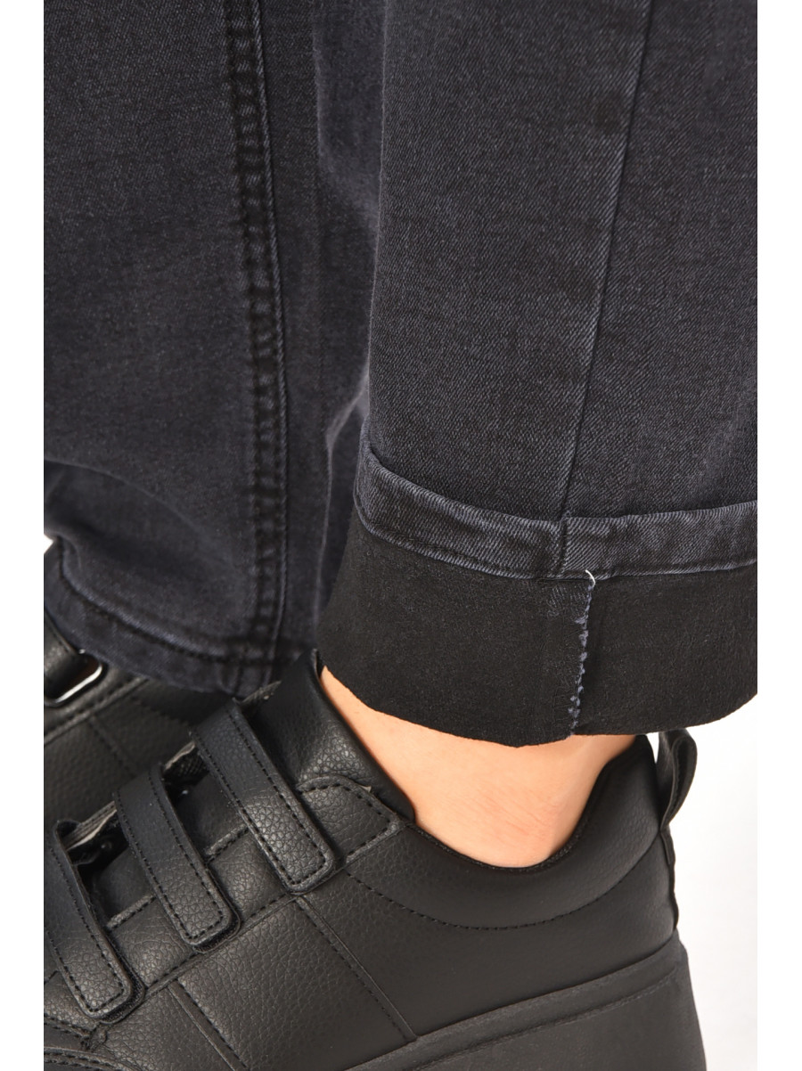 Джинси жіночі напівбатальні чорного кольору 852-4 208383C