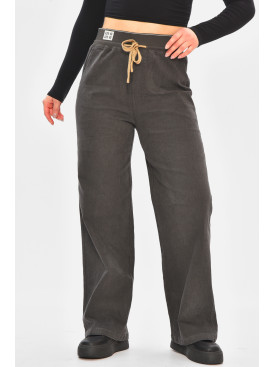 Штани жіночі однотонні чорного кольору 510-4 208385C Штани жіночі однотонні чорного кольору 510-4 208385C