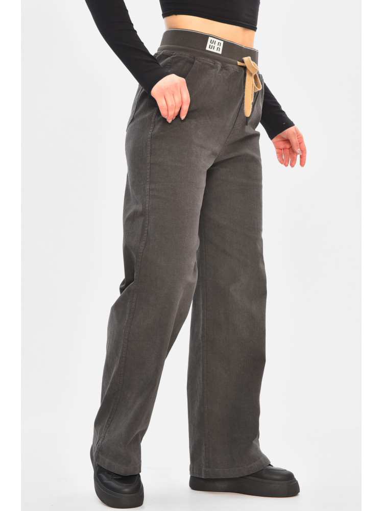 Штани жіночі однотонні чорного кольору 510-4 208385C