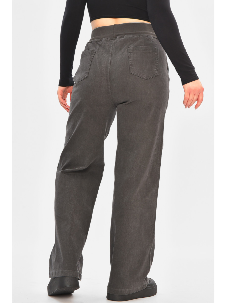 Штани жіночі однотонні чорного кольору 510-4 208385C