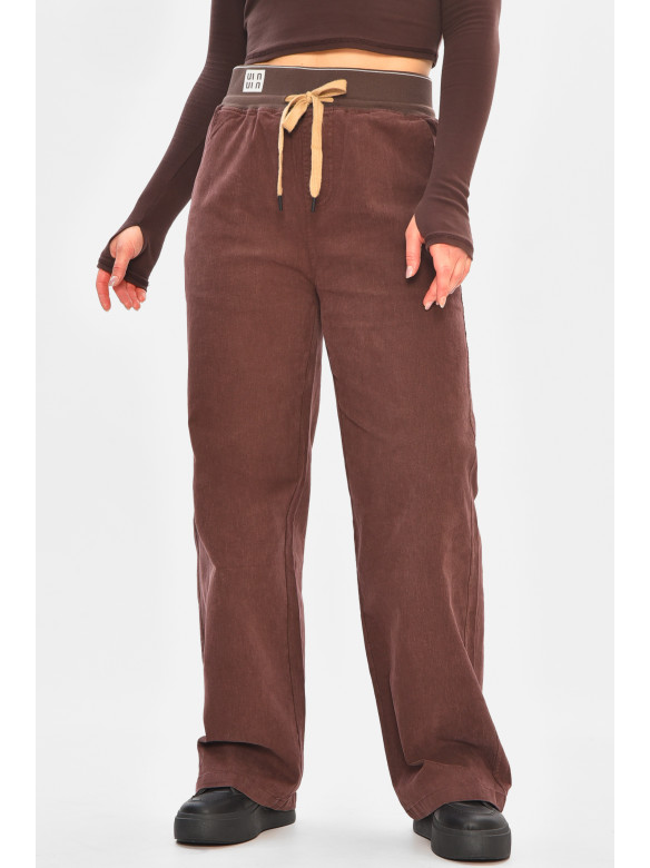 Штани жіночі однотонні бордового кольору 510-4 208386C