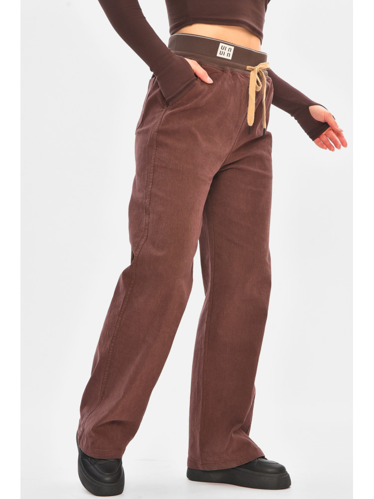 Штани жіночі однотонні бордового кольору 510-4 208386C