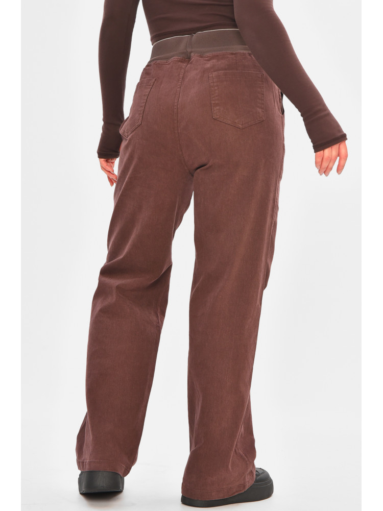 Штани жіночі однотонні бордового кольору 510-4 208386C