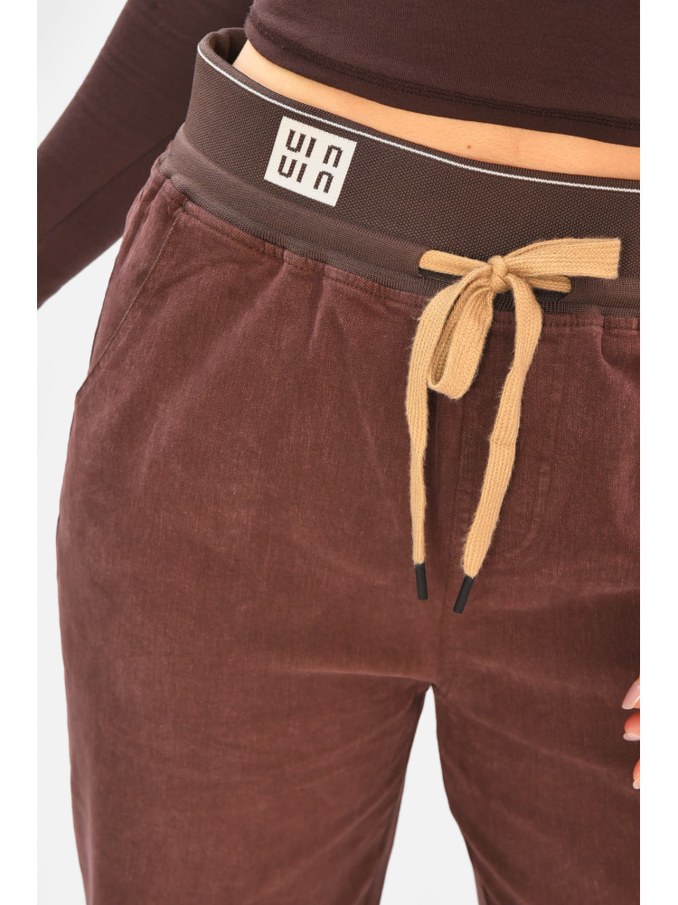 Штани жіночі однотонні бордового кольору 510-4 208386C