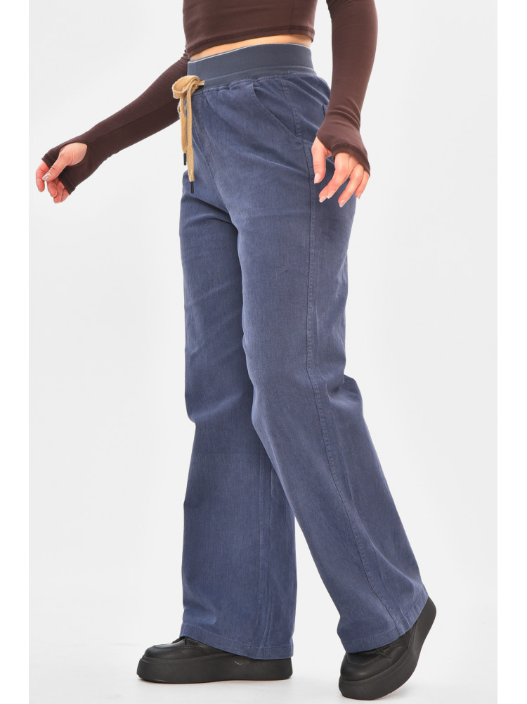 Штани жіночі однотонні темно-синього кольору 510-4 208387C