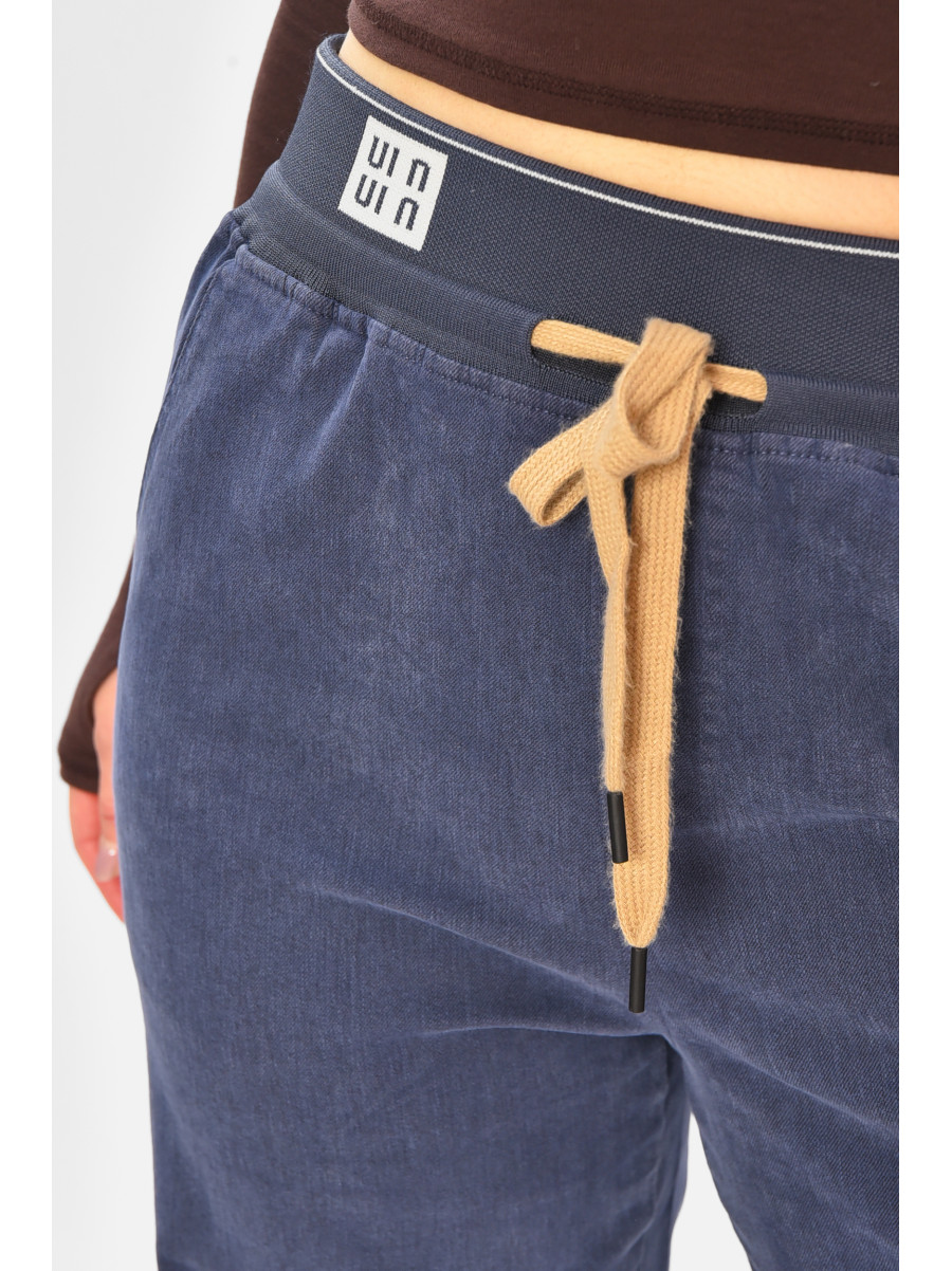 Штани жіночі однотонні темно-синього кольору 510-4 208387C